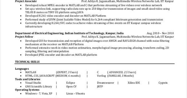 Electrical Project Engineer Resume India