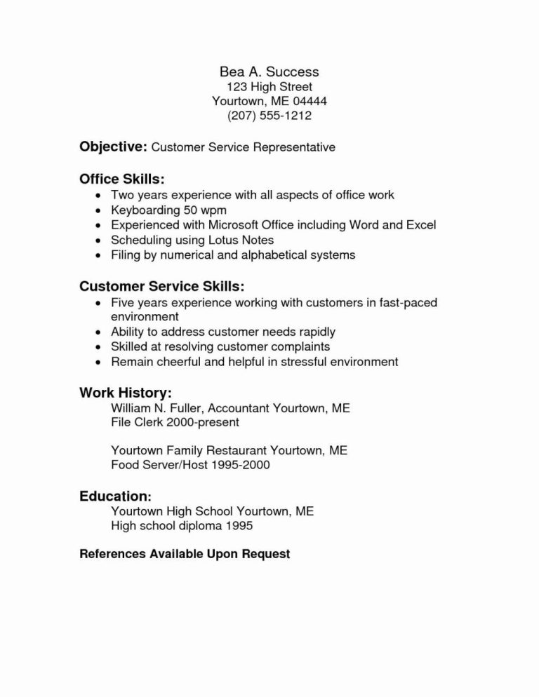 Whats A Good Objective For A Customer Service Resume