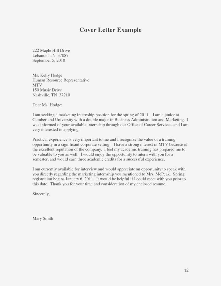 Speculative Cover Letter Sample