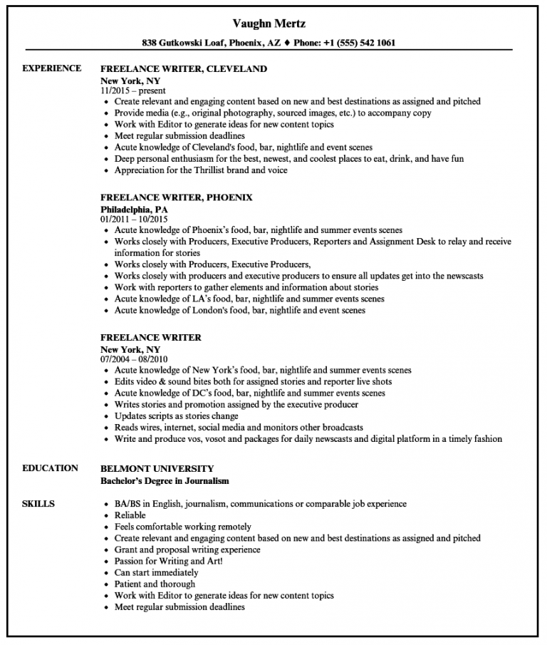 How To Write Current Work Experience In Resume