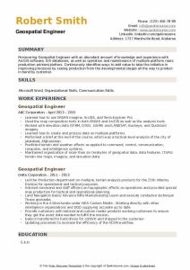 Geospatial Engineer Resume Samples QwikResume