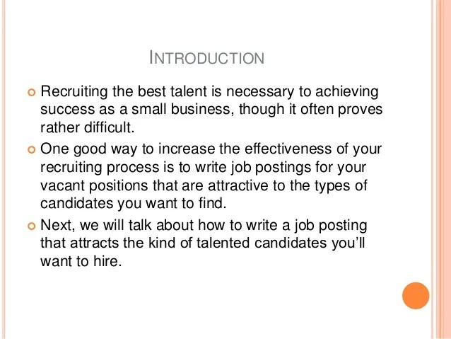 How to write a job posting