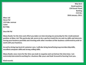 Job Interview Thank You Letter Template Business