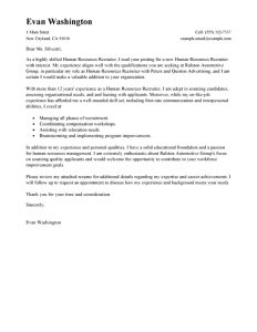 Letter To Recruiter Template Business