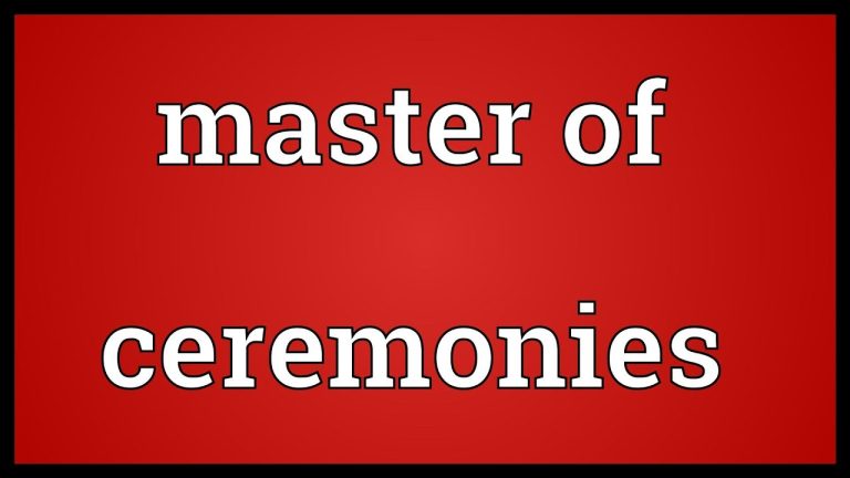 Define Master Of Ceremony