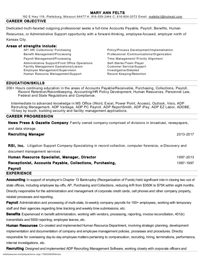 How To Write A Resume For Multiple Jobs
