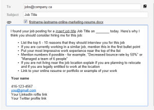 Email Template for Successful Online Job Applications