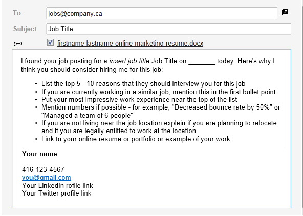 How To Write A Good Email For A Job