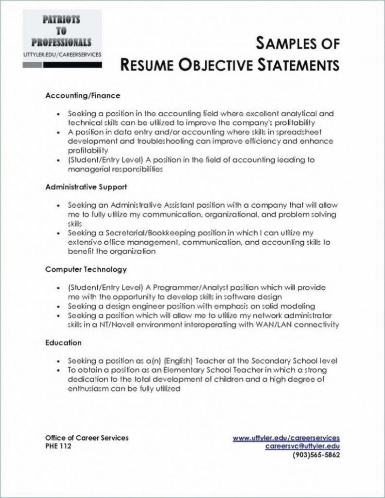 How To Write An Opening Statement For A Resume