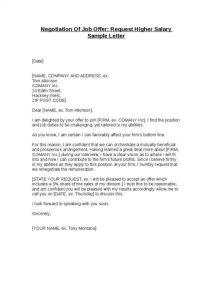 Salary Negotiation Letter Template Business