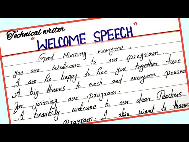 How To Call A Person To Deliver Welcome Speech