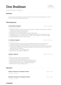 Software Engineer Resume Samples and Templates VisualCV