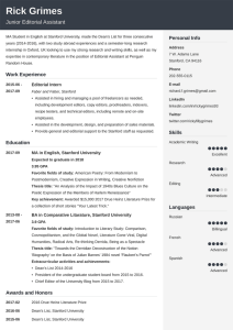 Examples Of Well Written Resumes Resume Sample