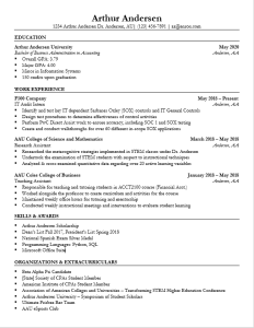 Resume advice before Meet the Firms? Accounting