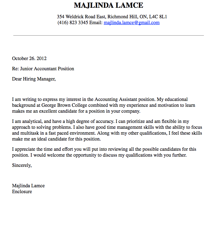 Accounting Manager Resume Cover Letter