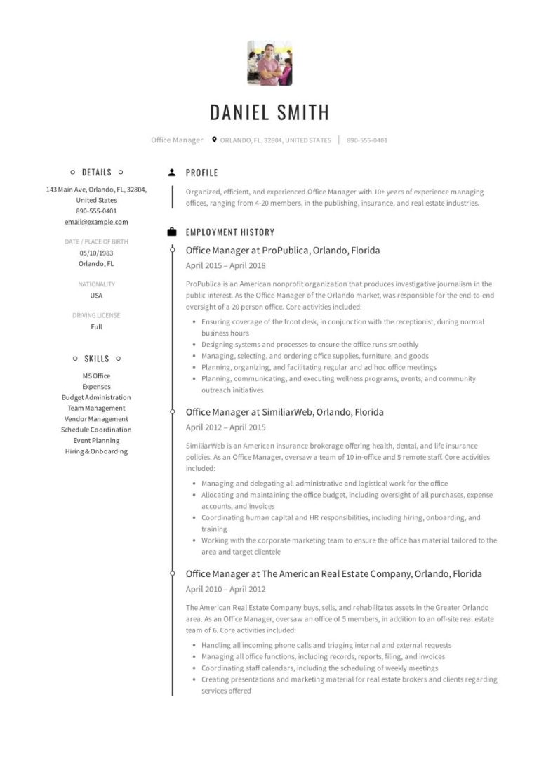 Manager Resume Samples Free Download