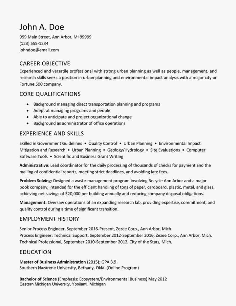 How To Write Professional Background For Resume