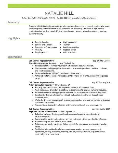 What To Put On Resume For Call Center