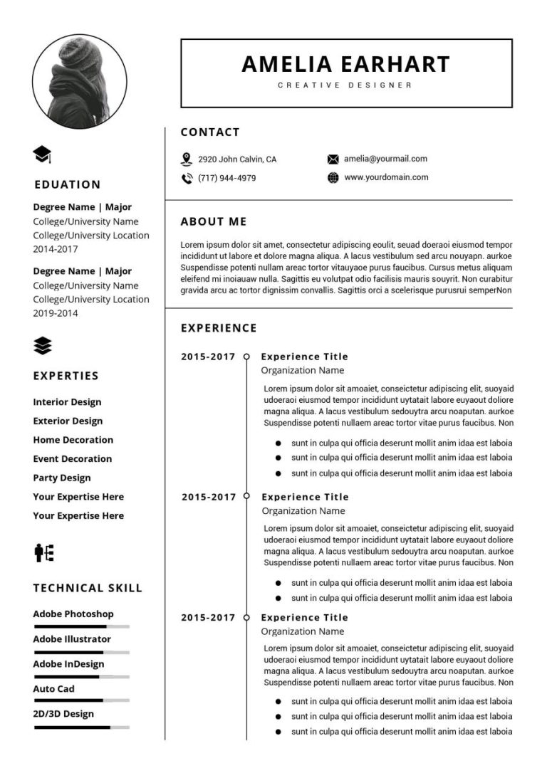 1 Page Resume Format In Word Free Download