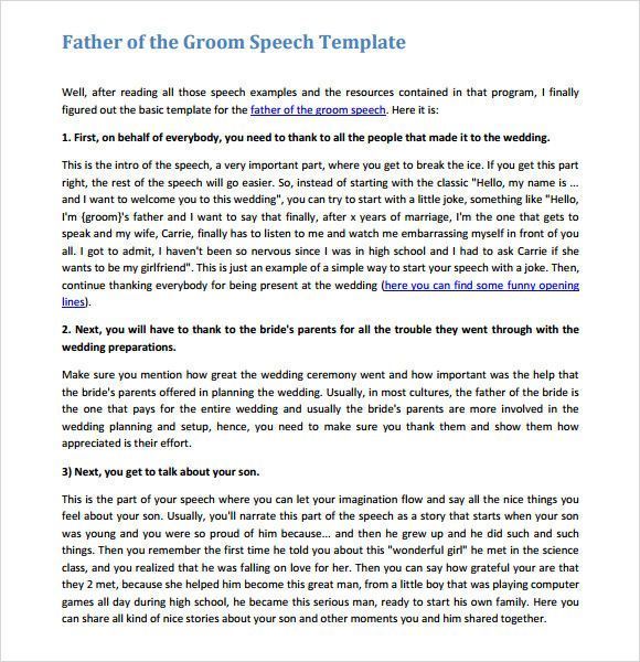 Bride's Father Speech Examples