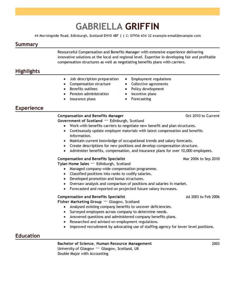 How To Write Salary Package In Resume