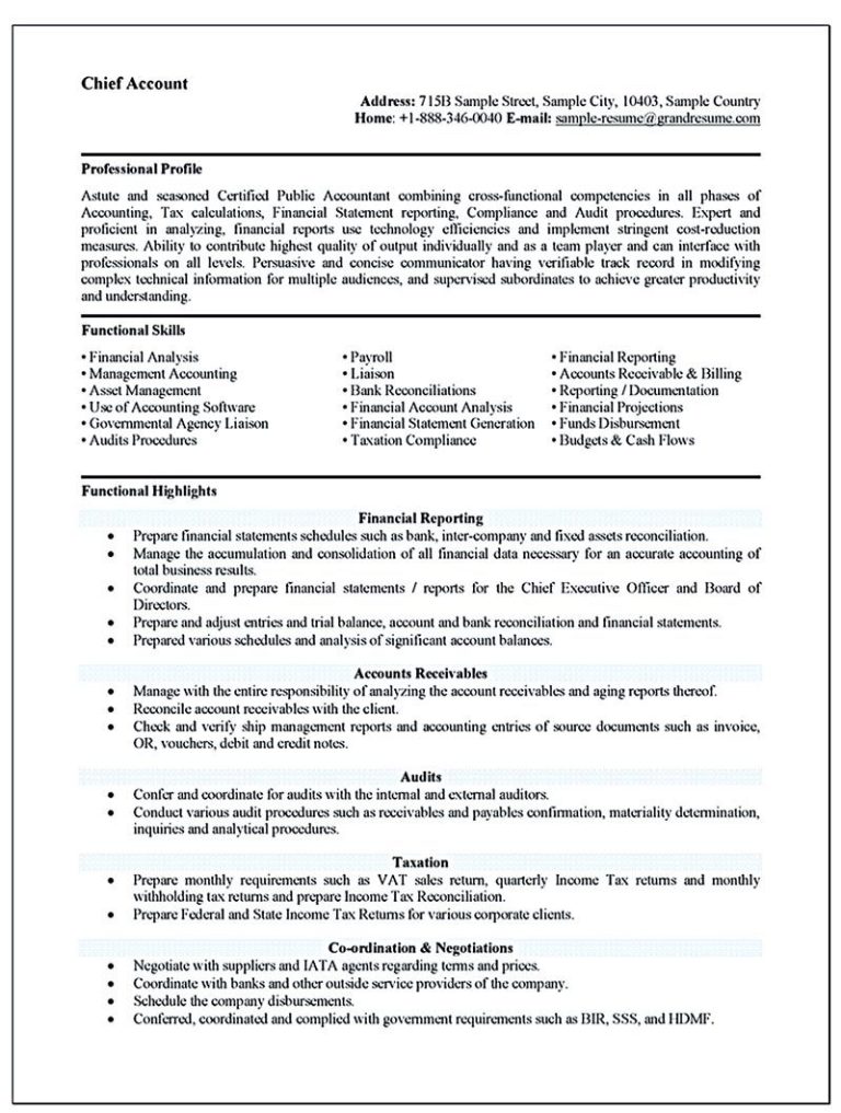 Accounting Officer Resume Objective Examples