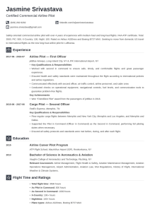 Pilot Resume Template & Examples for Aviation Professionals