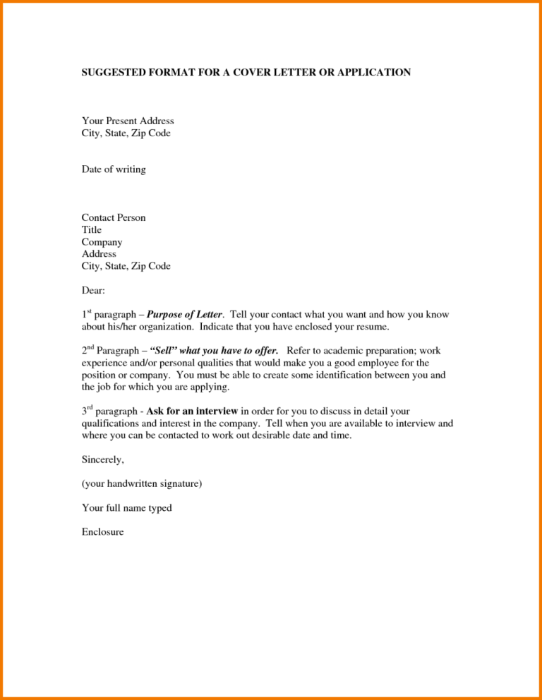 Application For A Job Letter Template