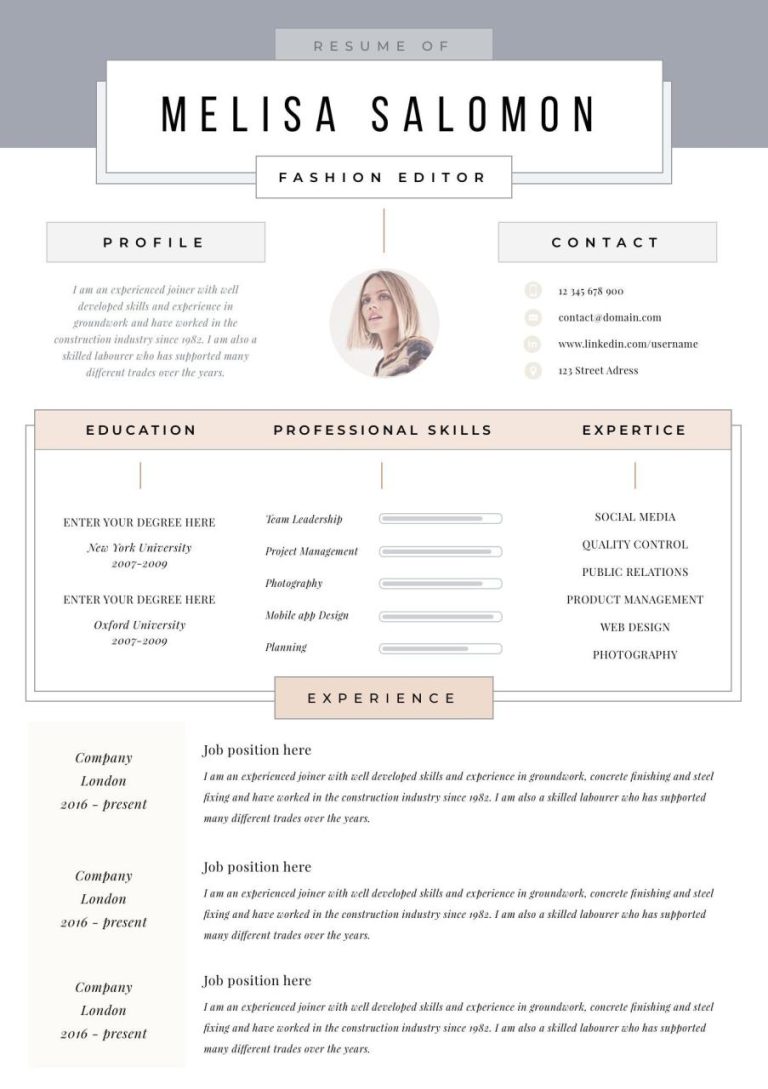 Creative Resume Format Download
