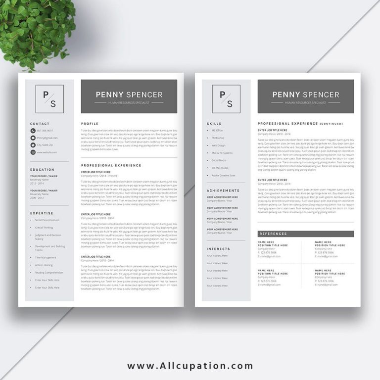 2 Page Resume Template Free Download