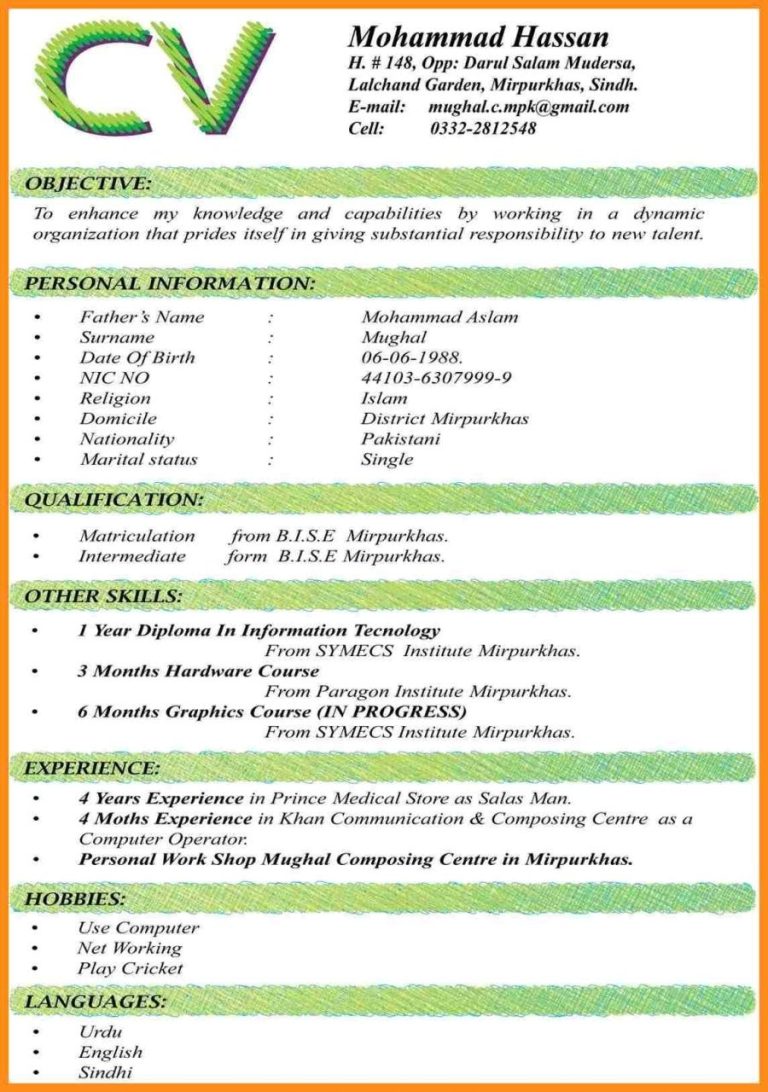 Sample Resume Download Pdf