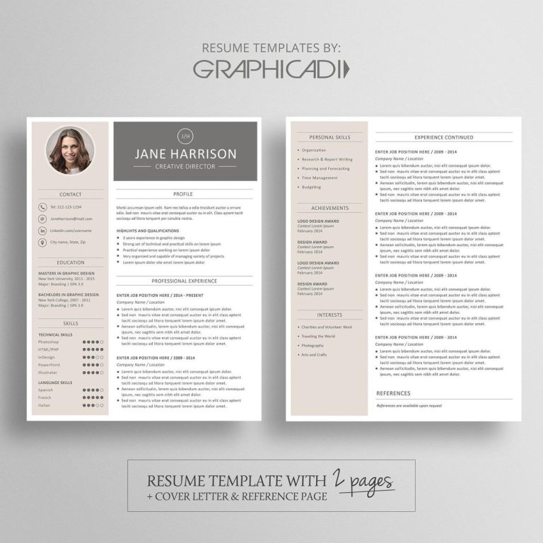 2 Page Resume Template Word
