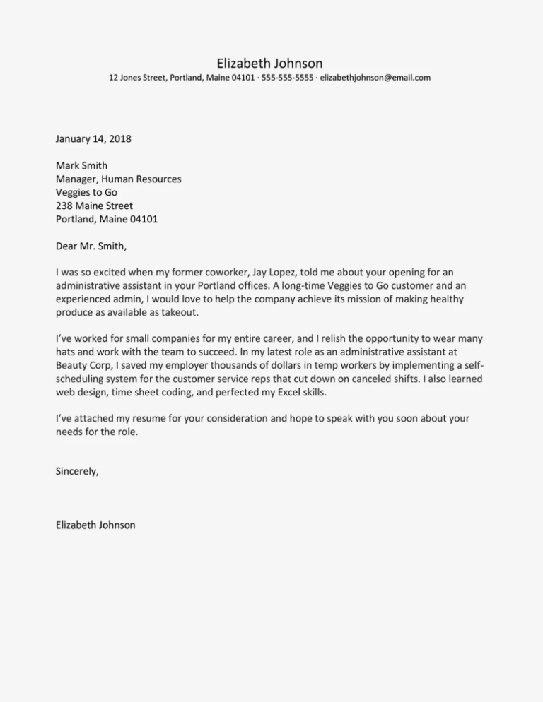 Sample Job Application Letter In Response To An Advertisement