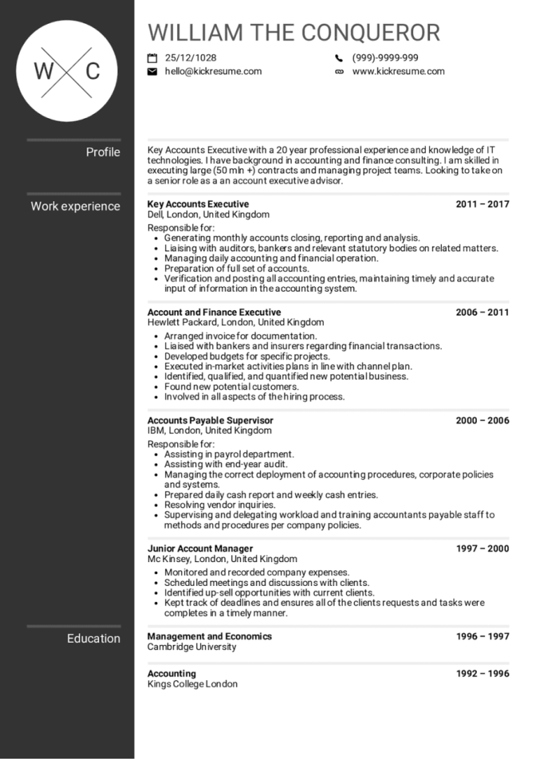 Account Executive Cv Examples