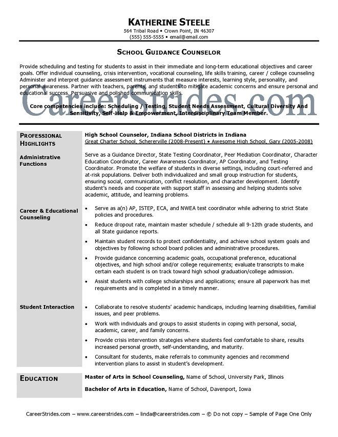 Academic Advising Resume Examples