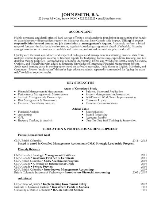 Accounting Professional Resume Samples