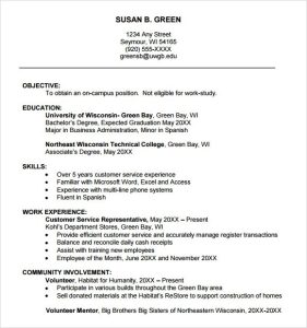FREE 8+ Sample College Resume Templates in MS Word PDF