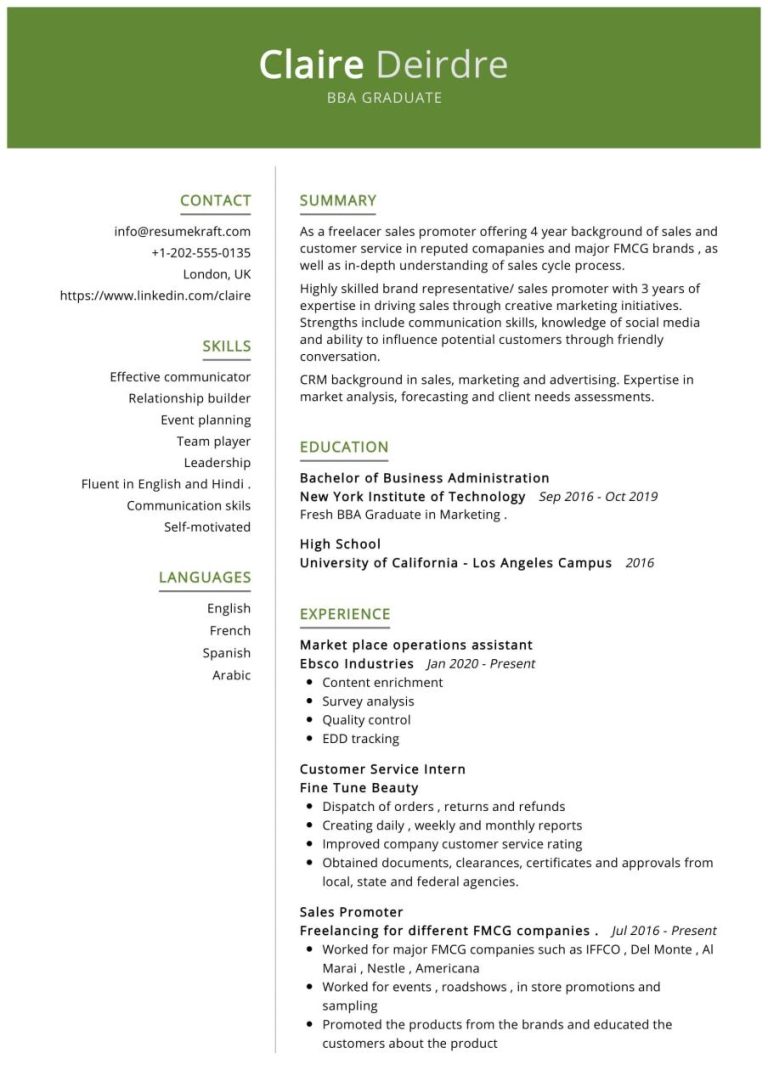 How To Write A College Resume Sample