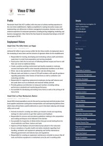 Head Chef Resume & Writing Guide +12 Templates 2020
