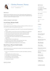 Nanny Resume & Writing Guide +12 TEMPLATE SAMPLES PDF