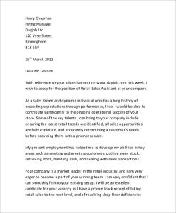 FREE 9+ Sample Sales Cover Letter Templates in MS Word PDF