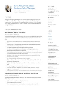 Guide Small Business Sales Manager Resume [x12] Sample PDF 2019