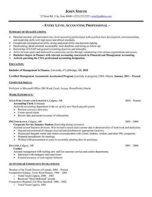 Accounting Resume Templates Word