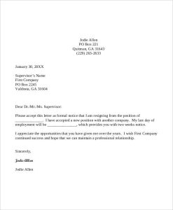 Get Best Resignation Letter Sample with Rreason Every Last Template