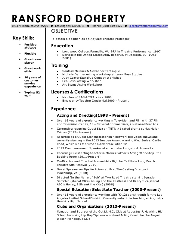 How To Write A Resume For An Adjunct Faculty Position