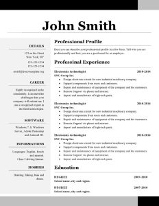 modele de cv 1 page Free resume template download, Downloadable