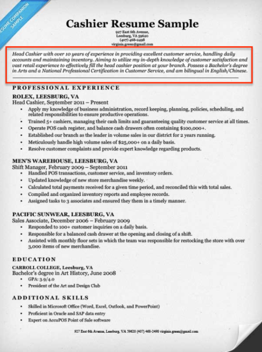 How To Write Professional Summary Resume