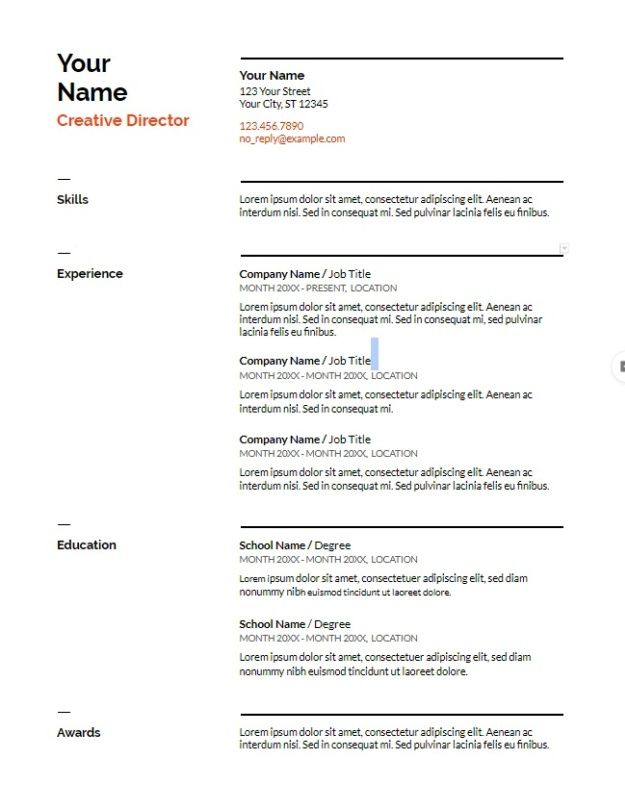 Academic Cv Template Google Docs