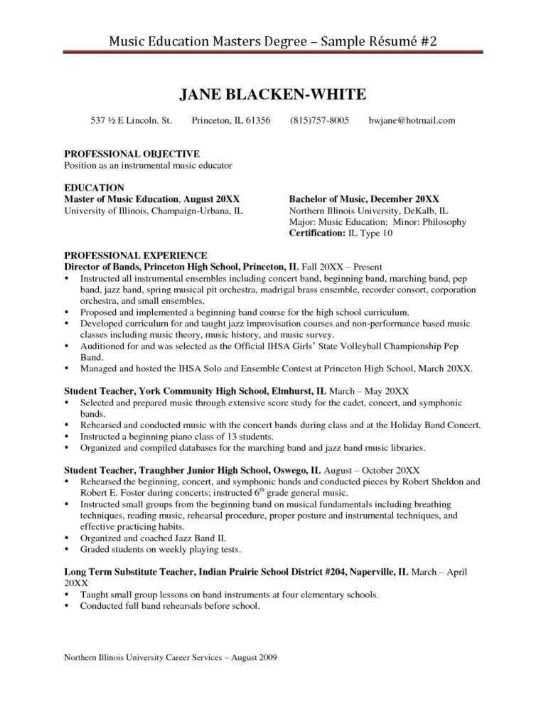 How To Write A Resume For Masters Degree