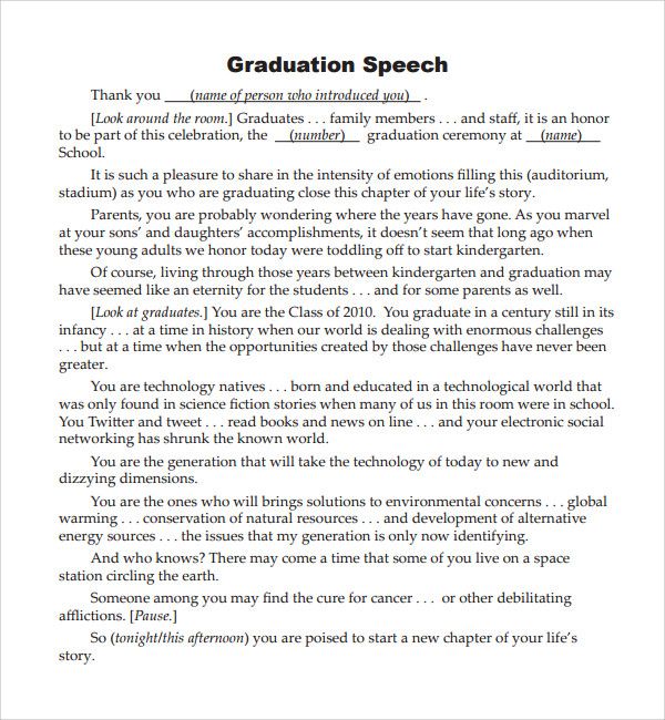 Guest Speaker Graduation Speech Examples